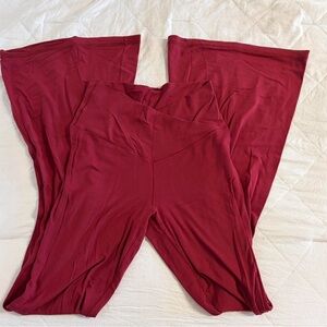red Aerie flare leggings - size M
